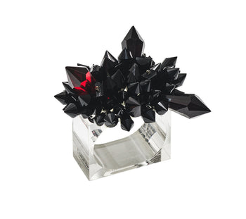 Kim Seybert Napkin Rings: BACCARAT Zénith in Black, Set of 4